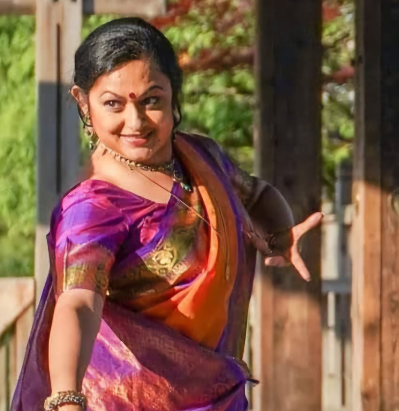 Dr. Sanjukta Banerjee in a classical dance pose
